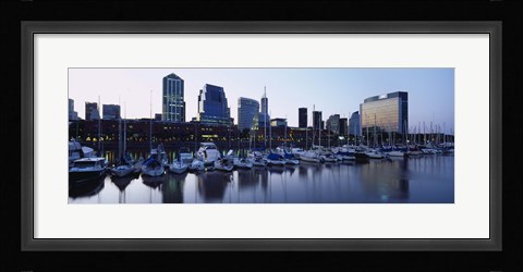 Framed Boats Docked At A Harbor, Puerto Madero, Buenos Aires, Argentina Print