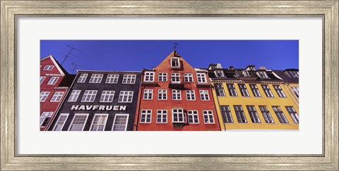 Framed Low Angle View Of Houses, Nyhavn, Copenhagen, Denmark Print