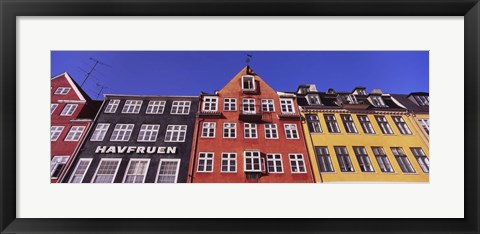 Framed Low Angle View Of Houses, Nyhavn, Copenhagen, Denmark Print
