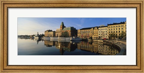 Framed Reflection Of Buildings On Water, Stockholm, Sweden Print