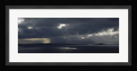 Framed Clouded Sky Over A Sea, Staffin Bay, Isle Of Skye, Scotland, United Kingdom Print