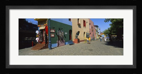 Framed Multi-Colored Buildings In A City, La Boca, Buenos Aires, Argentina Print