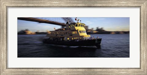 Framed Ferry passing under a bridge, Sydney Harbor Bridge, Sydney, Australia Print