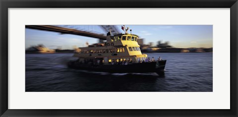 Framed Ferry passing under a bridge, Sydney Harbor Bridge, Sydney, Australia Print