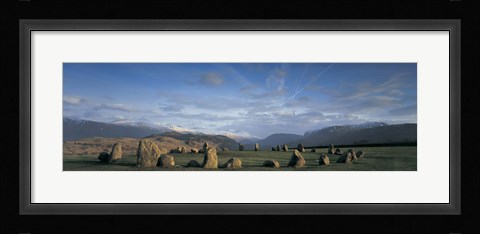 Framed Rocks on a field, Castelrigg Stone Circle, Keswick, Lake district, England Print