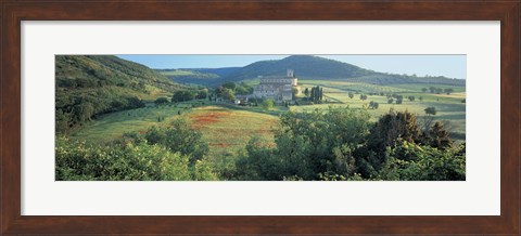 Framed High angle view of a church, Abbazia Di Sant Antimo, Tuscany, Italy Print