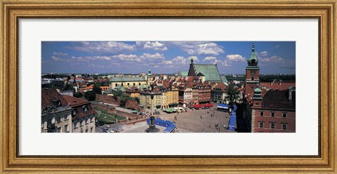 Framed High angle view of a market square, Warsaw, Silesia, Poland Print
