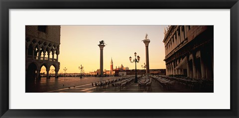 Framed Low angle view of sculptures in front of a building, St. Mark&#39;s Square, Venice, Italy Print