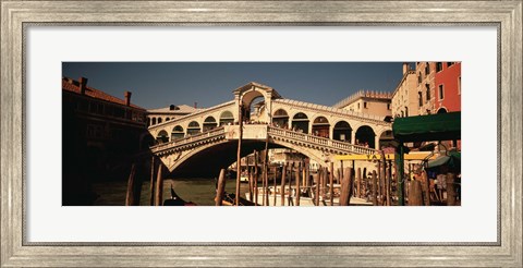 Framed Bridge over a canal, Venice, Italy Print
