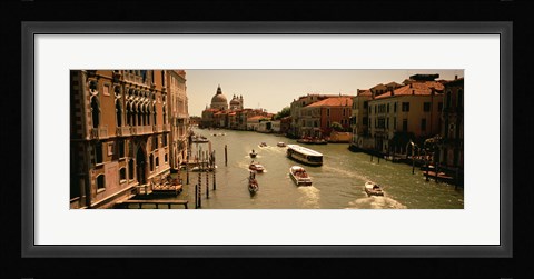 Framed High angle view of boats in water, Venice, Italy Print