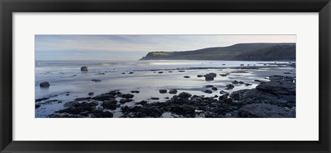 Framed Rocks On The Beach, Robin Hood&#39;s Bay, North Yorkshire, England, United Kingdom Print