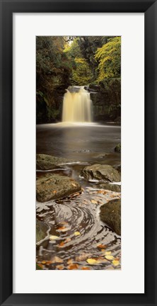 Framed Waterfall In A Forest, Thomason Foss, Goathland, North Yorkshire, England, United Kingdom Print