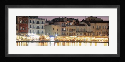 Framed Bars on the waterfront, Crete, Greece Print