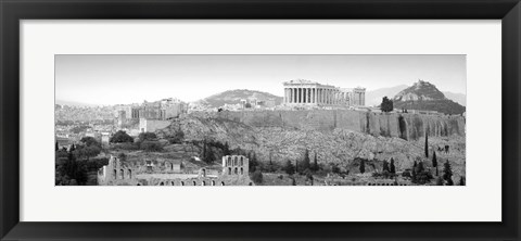 Framed High Angle View Of Buildings In A City, Parthenon, Acropolis, Athens, Greece Print