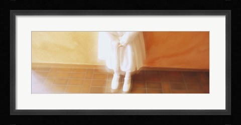 Framed High Angle View Of A Girl Standing In Front Of A Wall, Germany Print
