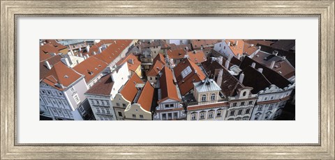 Framed High angle view of buildings in a city, Czech Republic, Prague Print
