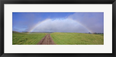 Framed Rainbow Over A Landscape, Kamuela, Big Island, Hawaii, USA Print