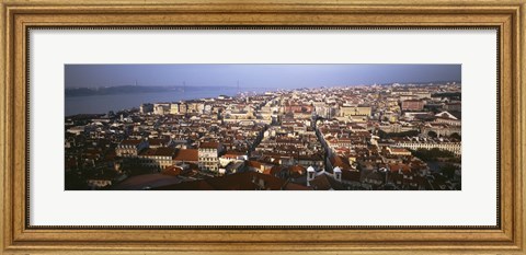 Framed Aerial view of Lisbon, Portugal Print