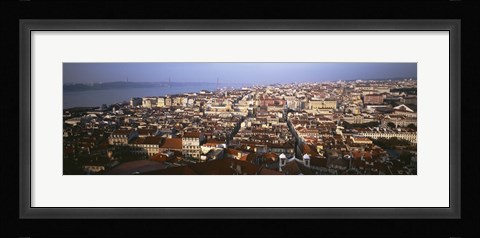 Framed Aerial view of Lisbon, Portugal Print