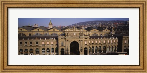 Framed Facade of a train station, Zurich, Switzerland Print