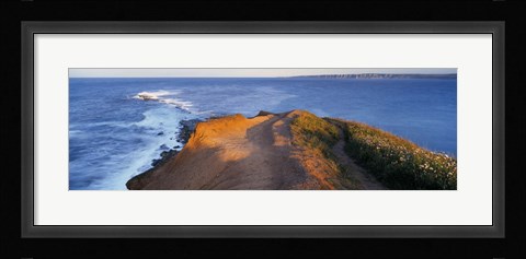 Framed High Angle View Of The Sea From A Cliff, Filey Brigg, England, United Kingdom Print