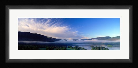 Framed Lake Surrounded By Mountains, Derwent Water, Lake District, Cumbria, England, United Kingdom Print