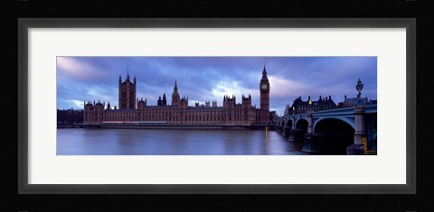 Framed Government Building At The Waterfront, Big Ben And The Houses Of Parliament, London, England, United Kingdom Print