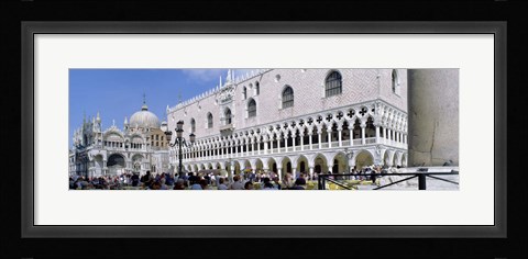 Framed Tourist Outside A Cathedral, St. Mark's Cathedral, St. Mark's Square, Venice, Italy Print