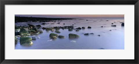 Framed Stones In Frozen Water, Flamborough, Yorkshire, England, United Kingdom Print