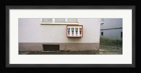 Framed Candy vending machine on the wall, Stuttgart, Baden-Wurttemberg, Germany Print