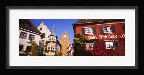 Framed Low Angle View Of Buildings In A Town, Lake Constance, Meersburg, Baden-Wurttemberg, Germany Print