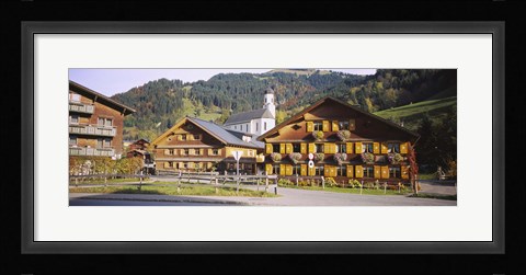 Framed Church In A Village, Bregenzerwald, Vorarlberg, Austria Print