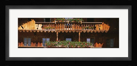 Framed Close-up of potted plants on balcony railings, Tirol, Austria Print