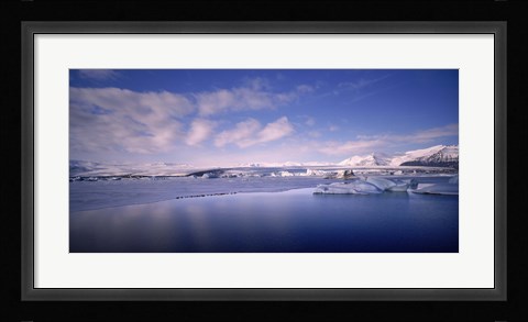 Framed Glacier floating on water, Jokulsarlon Glacial Lagoon, Vatnajokull, Iceland Print