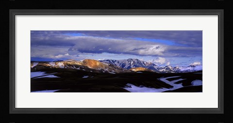 Framed Clouds over snowcapped mountains, Fjallabak, Central Highlands, Iceland Print