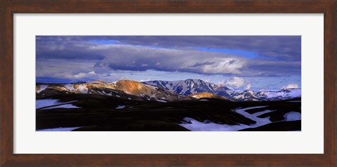 Framed Clouds over snowcapped mountains, Fjallabak, Central Highlands, Iceland Print