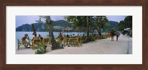 Framed Restaurant on the beach, Ko Phi Phi Don, Phi Phi Islands, Thailand Print