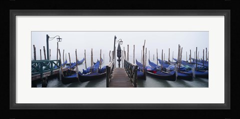 Framed Gondolas on the Water, Grand Canal, Venice, Italy Print