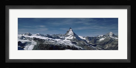 Framed Snow on mountains, Matterhorn, Valais, Switzerland Print