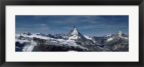 Framed Snow on mountains, Matterhorn, Valais, Switzerland Print