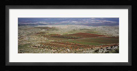 Framed Panoramic view of a landscape, Aleppo, Syria Print