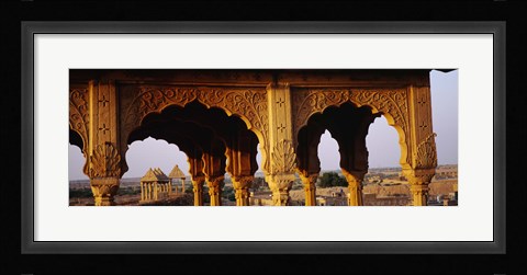 Framed Monuments at a place of burial, Jaisalmer, Rajasthan, India Print