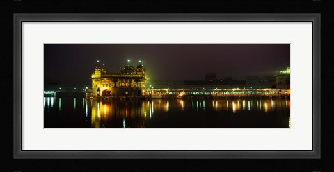 Framed Temple lit up at night, Golden Temple, Amritsar, Punjab, India Print
