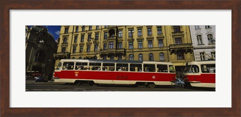 Framed Electric train on a street, Prague, Czech Republic Print