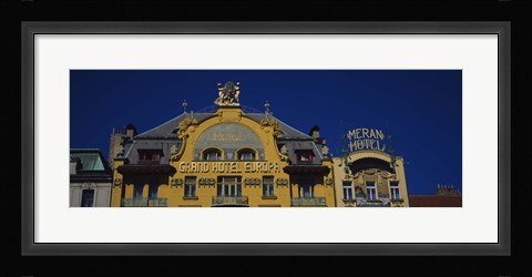 Framed High section view of a hotel, Grand Hotel Europa, Prague, Czech Republic Print