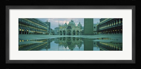 Framed Reflection of a cathedral on water, St. Mark's Cathedral, St. Mark's Square, Venice, Veneto, Italy Print