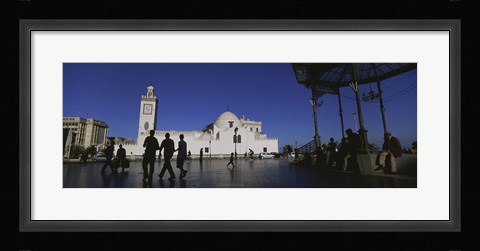 Framed Tourists walking in front of a mosque, Jamaa-El-Jedid, Algiers, Algeria Print