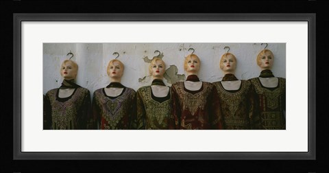 Framed Group of mannequins in a market stall, Tripoli, Libya Print