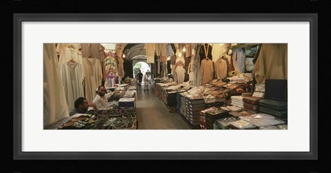 Framed Clothing stores in a market, Souk Al-Liffa, Tripoli, Libya Print
