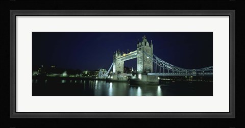 Framed Bridge across a river, Tower Bridge, Thames River, London, England Print